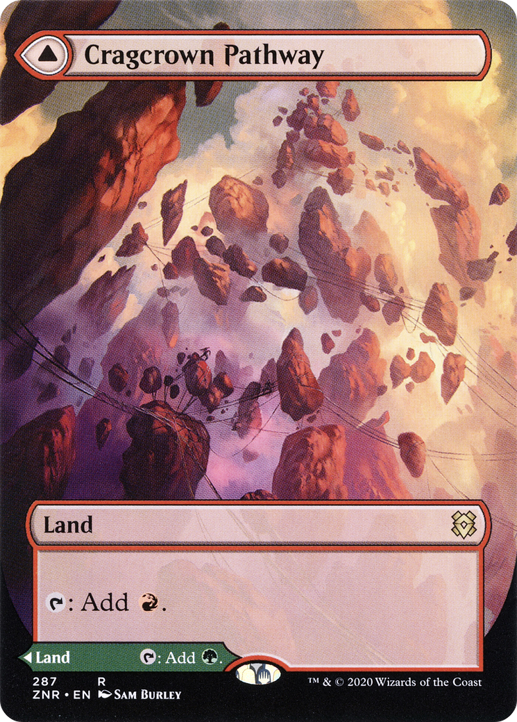 Cragcrown Pathway // Timbercrown Pathway (ZNR-287) - Zendikar Rising: (Showcase) (Borderless) Foil - Premium MTG Single from Wizards of the Coast - Just $0.90! Shop now at Game Crave Tournament Store