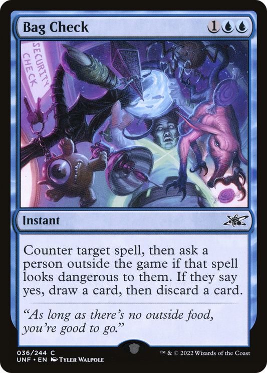 Bag Check (UNF-036) - Unfinity - Premium MTG Single from Wizards of the Coast - Just $0.08! Shop now at Game Crave Tournament Store
