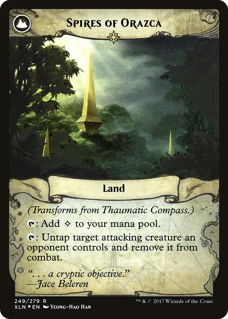 Thaumatic Compass // Spires of Orazca (PXLN-249S) - Ixalan Promos: (compasslanddfc) Foil - Premium MTG Single from Wizards of the Coast - Just $1.06! Shop now at Game Crave Tournament Store