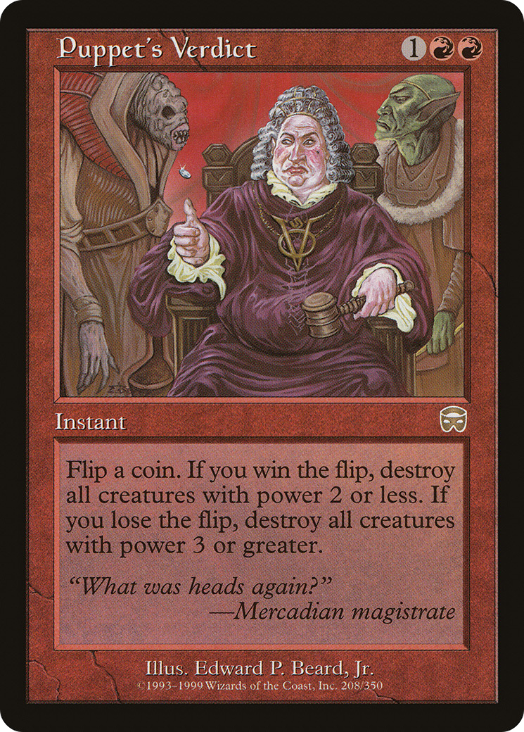 Puppet's Verdict (MMQ-208) - Mercadian Masques Foil - Premium MTG Single from Wizards of the Coast - Just $23.99! Shop now at Game Crave Tournament Store