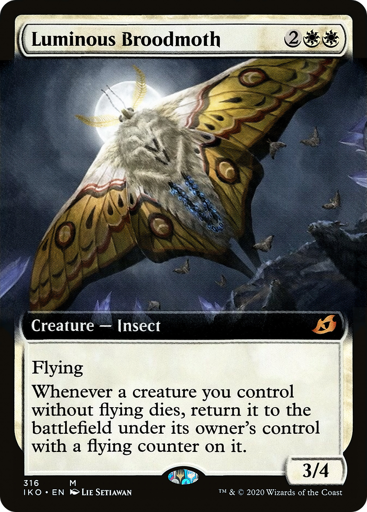 Luminous Broodmoth (IKO-316) - Ikoria: Lair of Behemoths: (Extended Art) Foil - Premium MTG Single from Wizards of the Coast - Just $3.71! Shop now at Game Crave Tournament Store