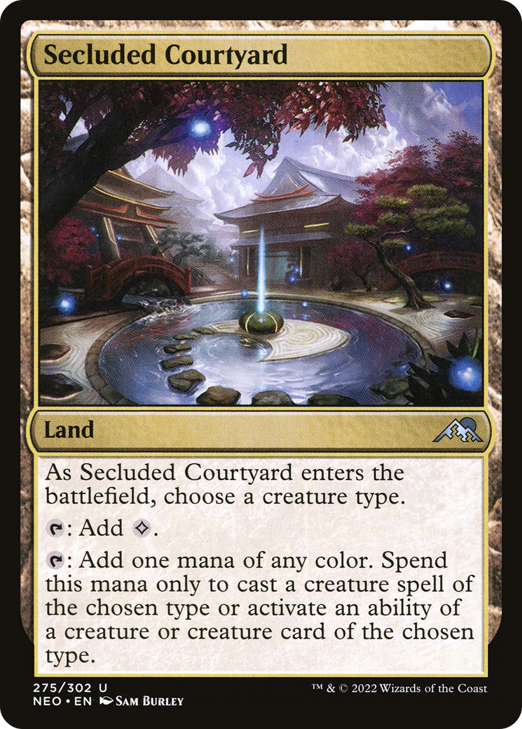 Secluded Courtyard (NEO-275) - Kamigawa: Neon Dynasty - Premium MTG Single from Wizards of the Coast - Just $0.09! Shop now at Game Crave Tournament Store