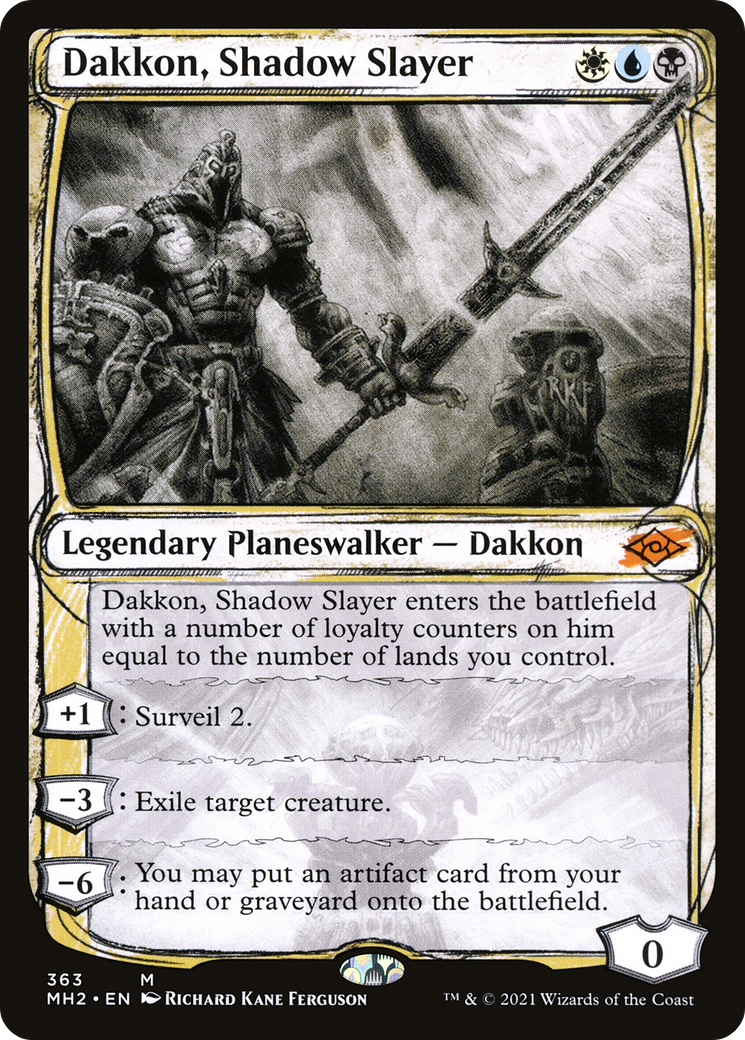 Dakkon, Shadow Slayer (MH2-363) - Modern Horizons 2: (Showcase) Foil - Premium MTG Single from Wizards of the Coast - Just $0.17! Shop now at Game Crave Tournament Store