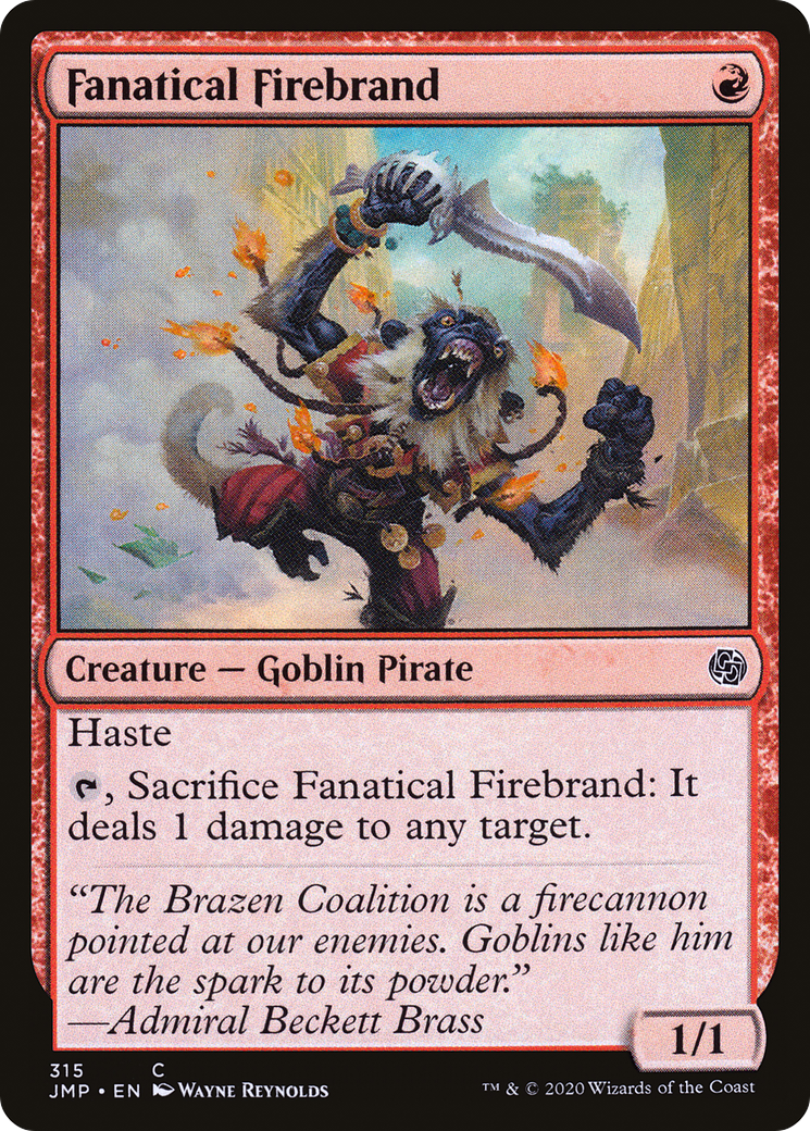 Fanatical Firebrand (JMP-315) - Jumpstart - Premium MTG Single from Wizards of the Coast - Just $0.08! Shop now at Game Crave Tournament Store
