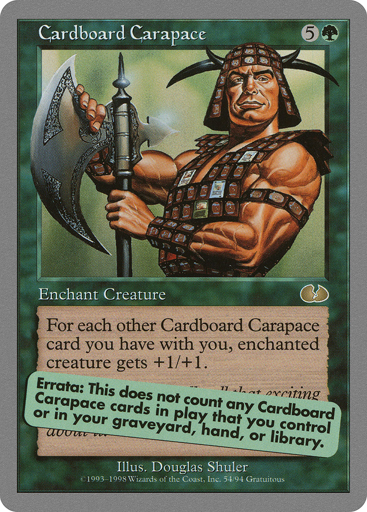 Cardboard Carapace (UGL-054) - Unglued - Premium MTG Single from Wizards of the Coast - Just $0.36! Shop now at Game Crave Tournament Store