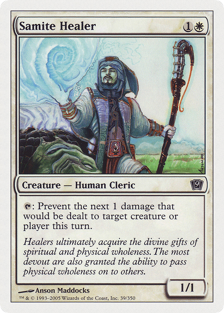 Samite Healer (9ED-039) - Ninth Edition - Premium MTG Single from Wizards of the Coast - Just $0.15! Shop now at Game Crave Tournament Store