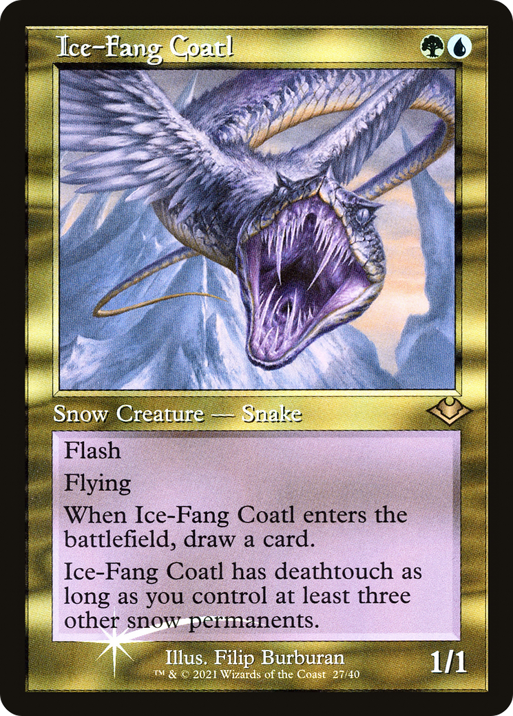 Ice-Fang Coatl (H1R-027) - Modern Horizons 1 Timeshifts Etched Foil - Premium MTG Single from Wizards of the Coast - Just $0.40! Shop now at Game Crave Tournament Store