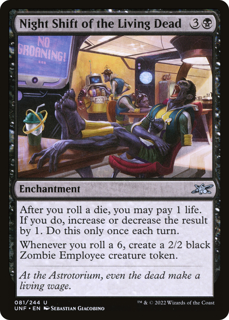 Night Shift of the Living Dead (UNF-081) - Unfinity Foil - Premium MTG Single from Wizards of the Coast - Just $0.11! Shop now at Game Crave Tournament Store