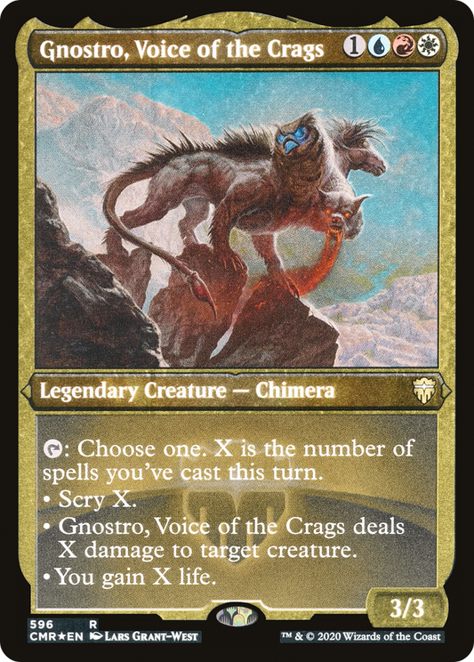 Gnostro, Voice of the Crags (CMR-596) - Commander Legends Etched Foil - Premium MTG Single from Wizards of the Coast - Just $0.26! Shop now at Game Crave Tournament Store