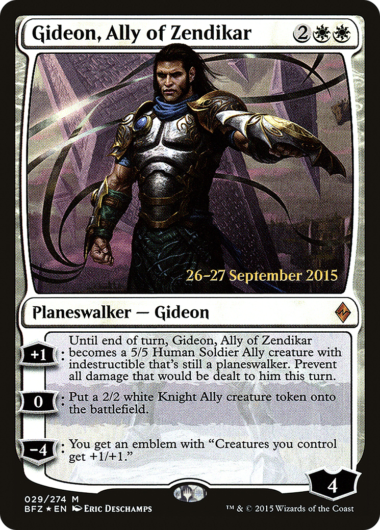 Gideon, Ally of Zendikar (PBFZ-29S) - Battle for Zendikar Promos Foil - Premium MTG Single from Wizards of the Coast - Just $1.33! Shop now at Game Crave Tournament Store