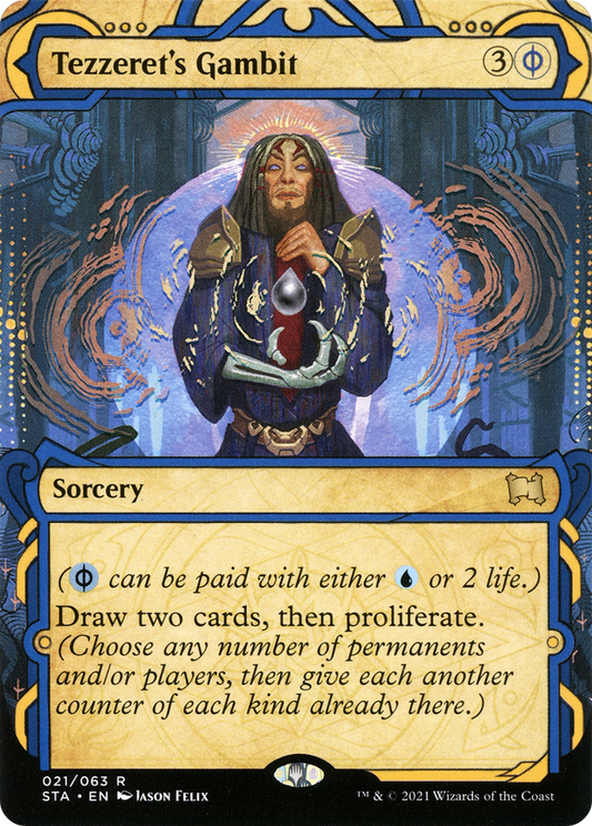 Tezzeret's Gambit (STA-021) - Strixhaven Mystical Archive: (Showcase) (Borderless) - Premium MTG Single from Wizards of the Coast - Just $0.08! Shop now at Game Crave Tournament Store