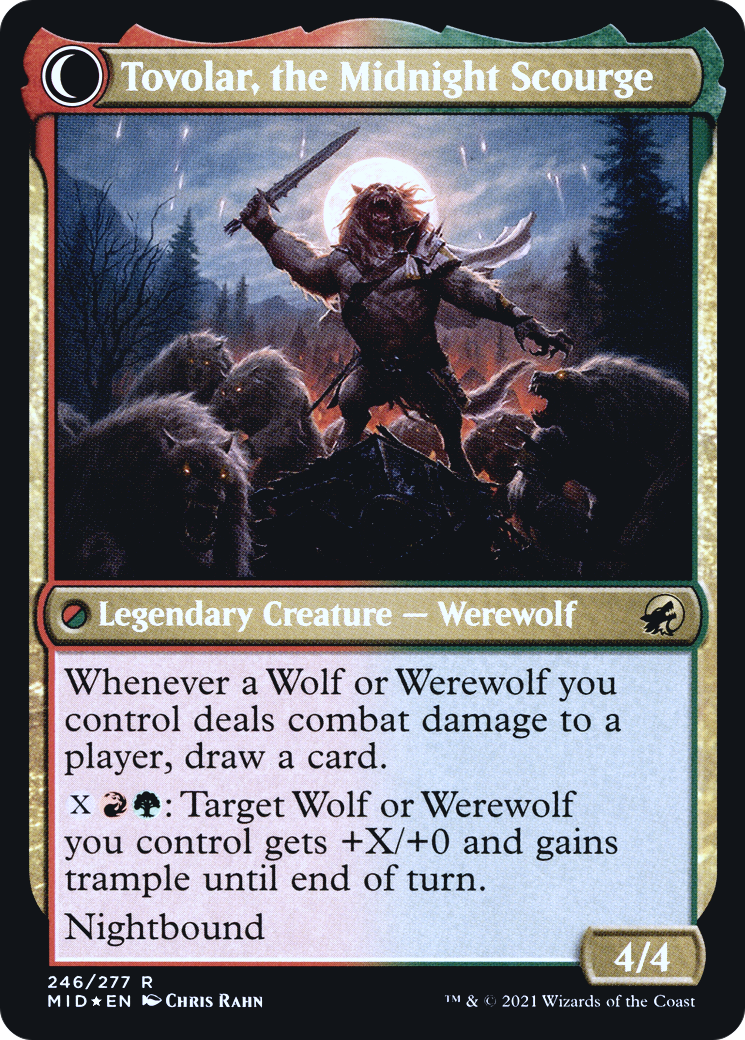 Tovolar, Dire Overlord // Tovolar, the Midnight Scourge (PMID-246S) - Innistrad: Midnight Hunt Promos: (Double Faced Transform) Foil - Premium MTG Single from Wizards of the Coast - Just $1.16! Shop now at Game Crave Tournament Store