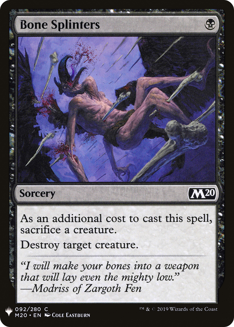 Bone Splinters (MB1-583) - Mystery Booster - Premium MTG Single from Wizards of the Coast - Just $0.25! Shop now at Game Crave Tournament Store
