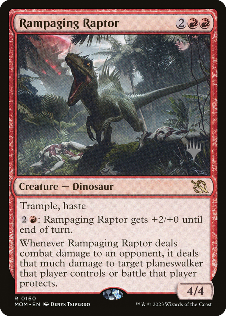 Rampaging Raptor (PMOM-160P) - March of the Machine Promos - Premium MTG Single from Wizards of the Coast - Just $0.08! Shop now at Game Crave Tournament Store
