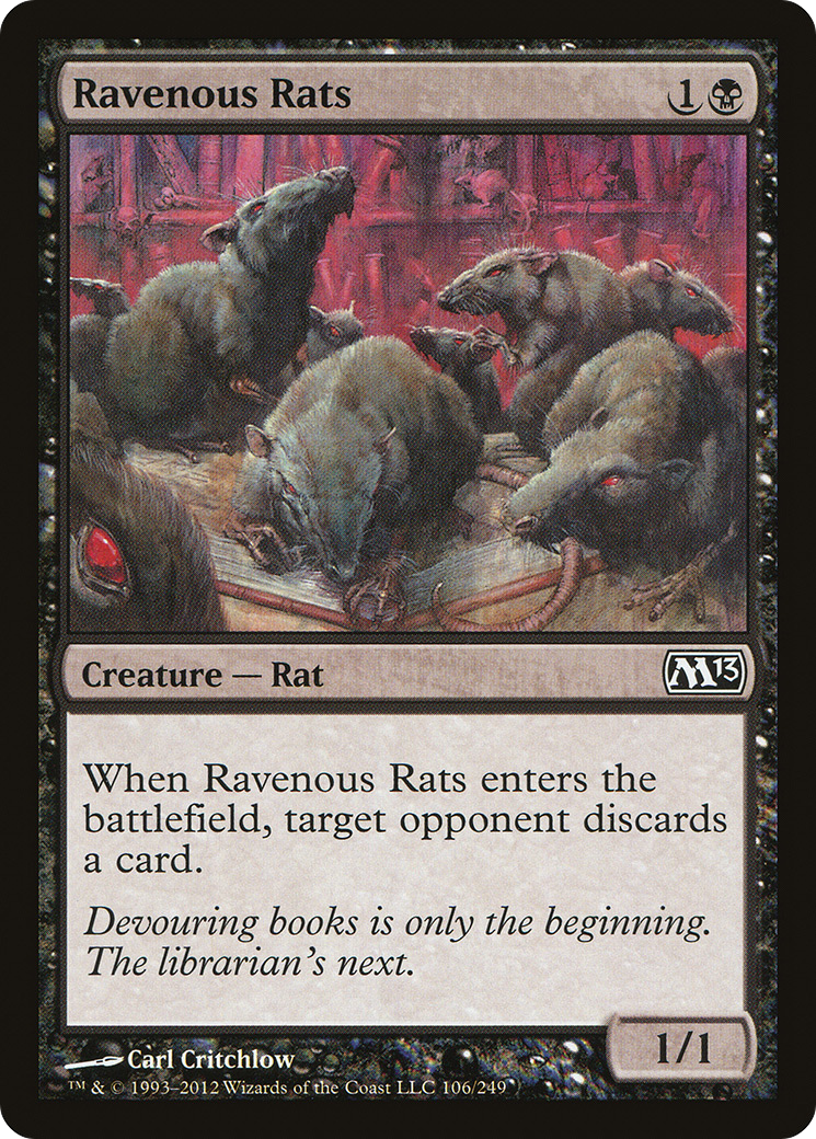 Ravenous Rats (M13-106) - Magic 2013 Foil - Premium MTG Single from Wizards of the Coast - Just $1.14! Shop now at Game Crave Tournament Store