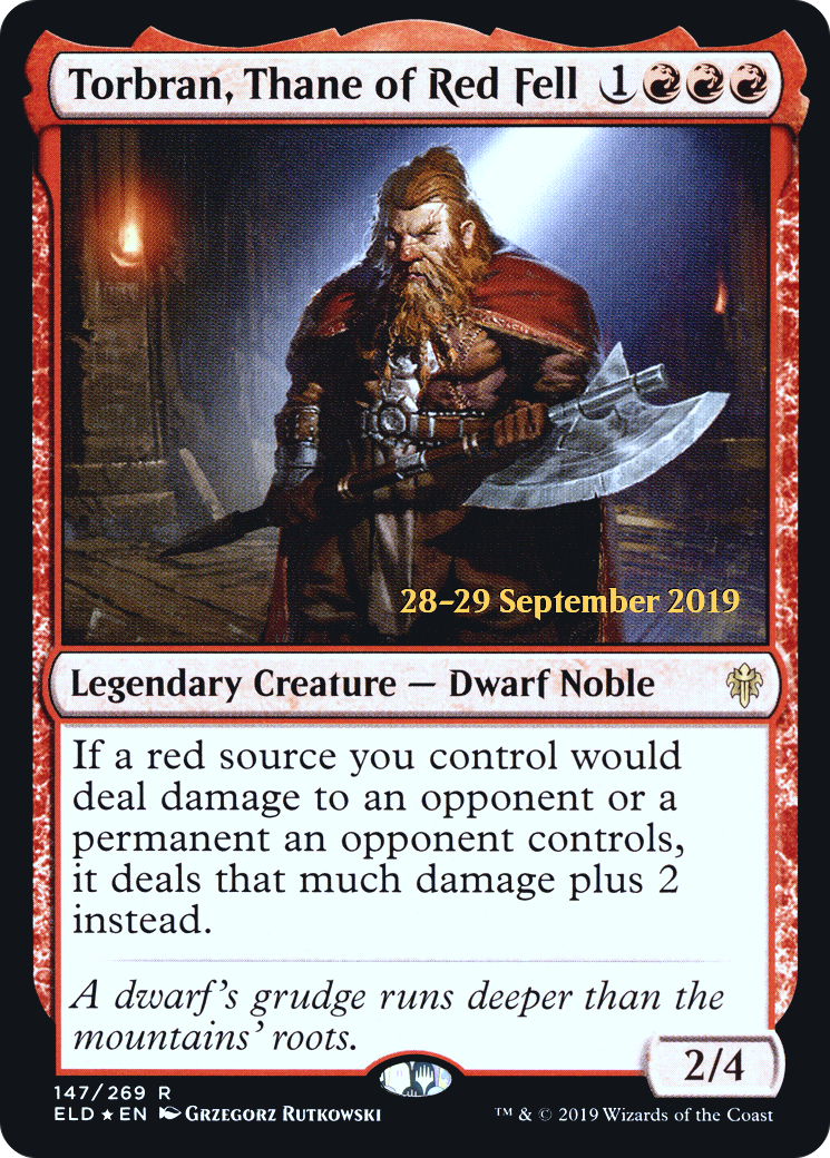 Torbran, Thane of Red Fell (PELD-147S) - Throne of Eldraine Promos Foil - Premium MTG Single from Wizards of the Coast - Just $6.10! Shop now at Game Crave Tournament Store