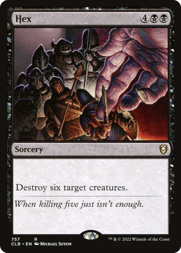 Hex (CLB-757) - Commander Legends: Battle for Baldur's Gate - Premium MTG Single from Wizards of the Coast - Just $0.25! Shop now at Game Crave Tournament Store
