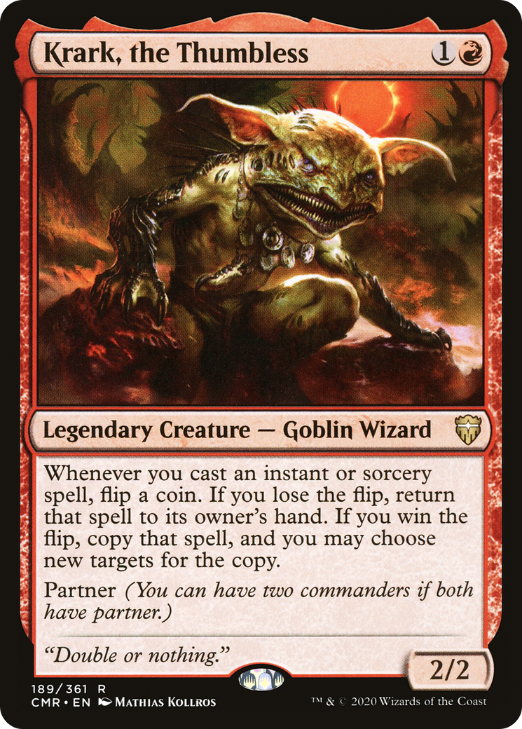 Krark, the Thumbless (CMR-189) - Commander Legends - Premium MTG Single from Wizards of the Coast - Just $0.57! Shop now at Game Crave Tournament Store