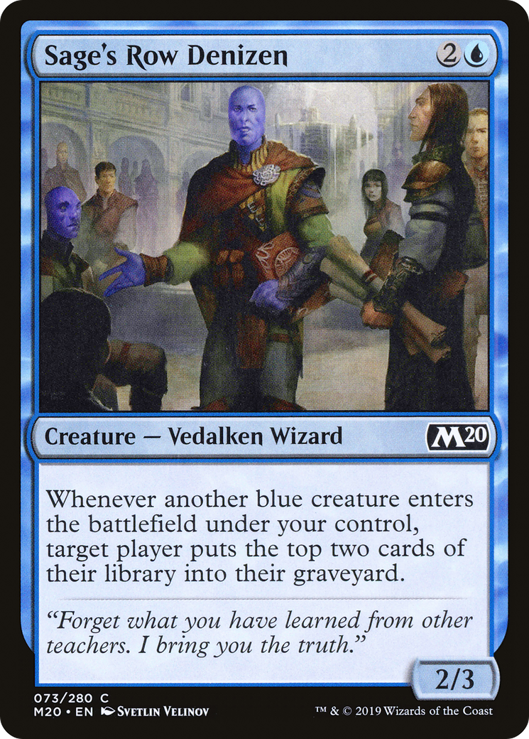 Sage's Row Denizen (M20-073) - Core Set 2020 - Premium MTG Single from Wizards of the Coast - Just $0.08! Shop now at Game Crave Tournament Store