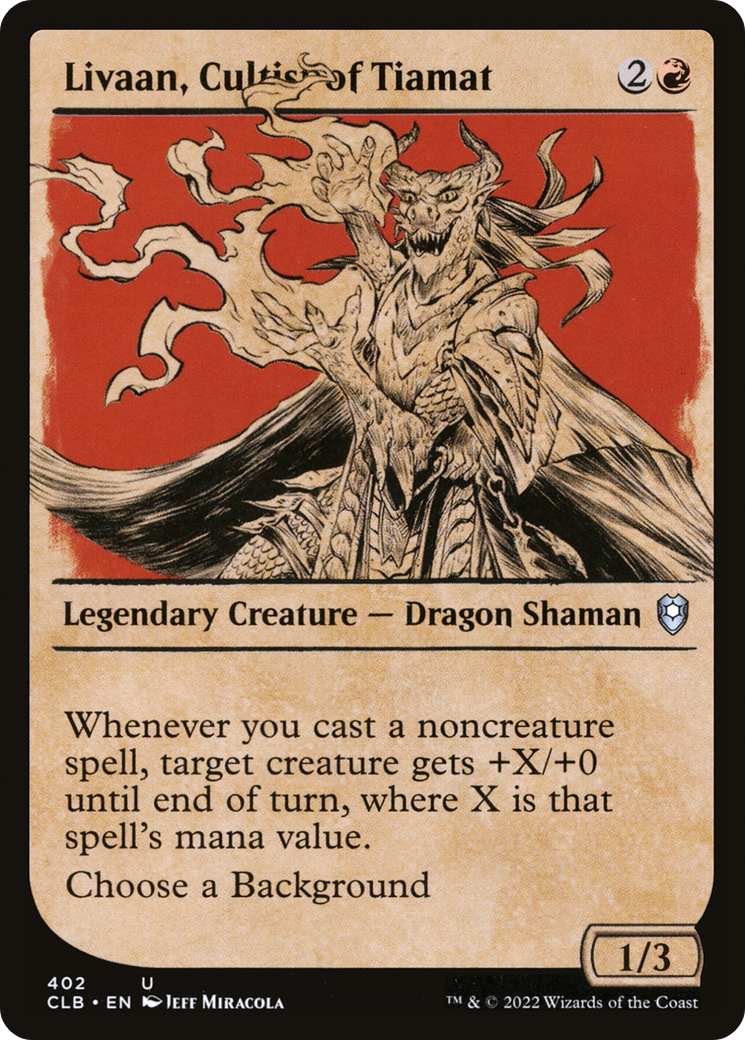 Livaan, Cultist of Tiamat (CLB-402) - Commander Legends: Battle for Baldur's Gate: (Showcase) - Premium MTG Single from Wizards of the Coast - Just $0.08! Shop now at Game Crave Tournament Store