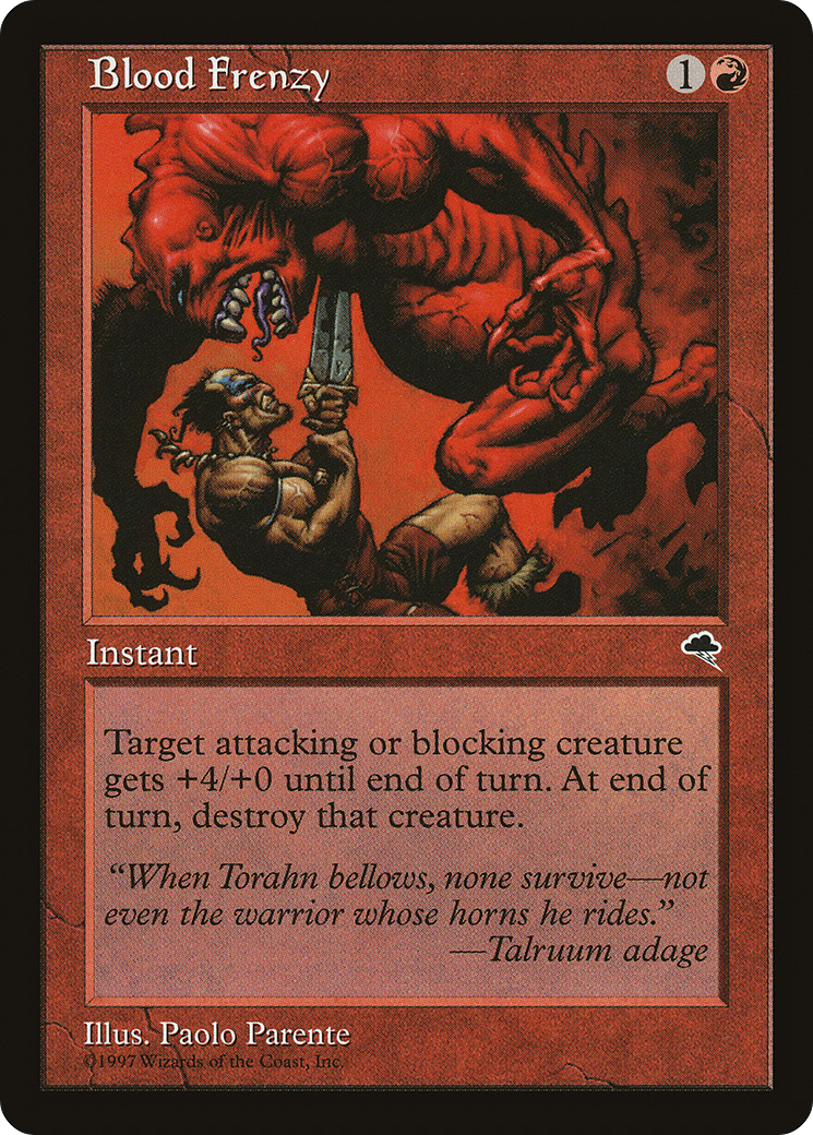 Blood Frenzy (TMP-164) - Tempest - Premium MTG Single from Wizards of the Coast - Just $0.26! Shop now at Game Crave Tournament Store