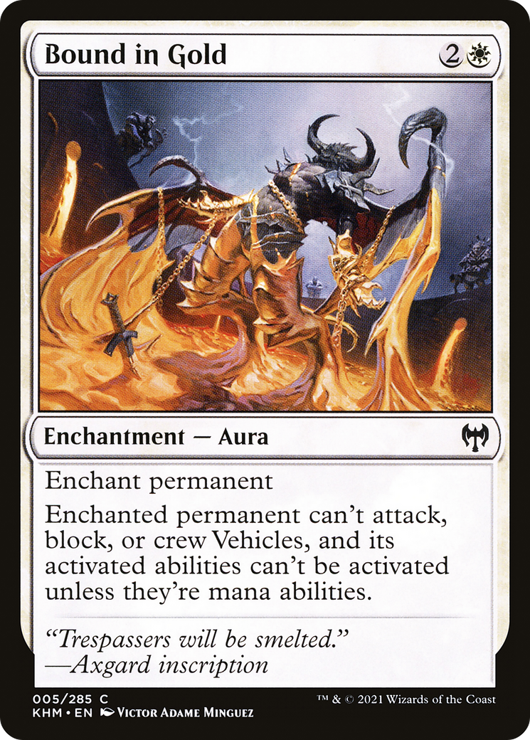 Bound in Gold (KHM-005) - Kaldheim Foil - Premium MTG Single from Wizards of the Coast - Just $0.08! Shop now at Game Crave Tournament Store