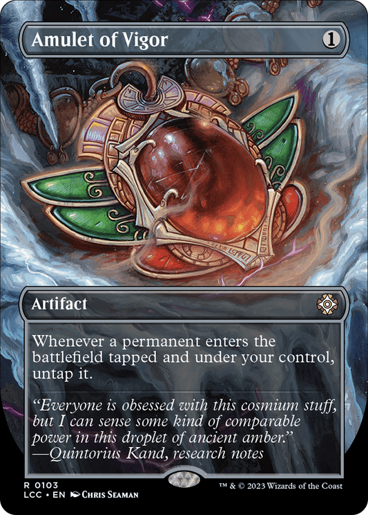 Amulet of Vigor (LCC-103) - The Lost Caverns of Ixalan Commander (Borderless) Foil - Premium MTG Single from Wizards of the Coast - Just $16.71! Shop now at Game Crave Tournament Store