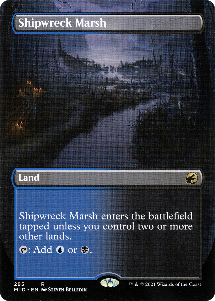 Shipwreck Marsh (MID-285) - Innistrad: Midnight Hunt (Borderless) Foil - Premium MTG Single from Wizards of the Coast - Just $1.32! Shop now at Game Crave Tournament Store