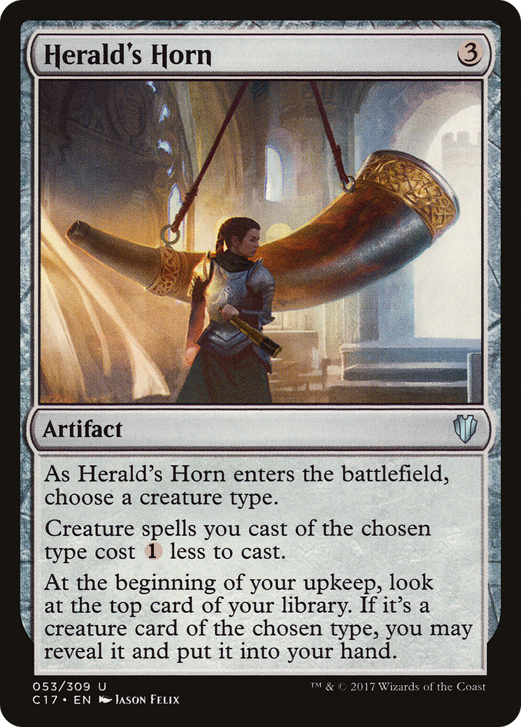 Herald's Horn (C17-053) - Commander 2017 - Premium MTG Single from Wizards of the Coast - Just $1.09! Shop now at Game Crave Tournament Store
