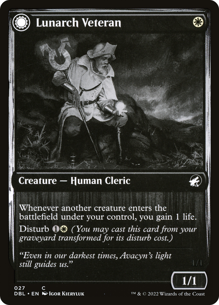 Lunarch Veteran // Luminous Phantom (DBL-027) - Innistrad: Double Feature: (Double Faced Transform) Foil - Premium MTG Single from Wizards of the Coast - Just $7.64! Shop now at Game Crave Tournament Store