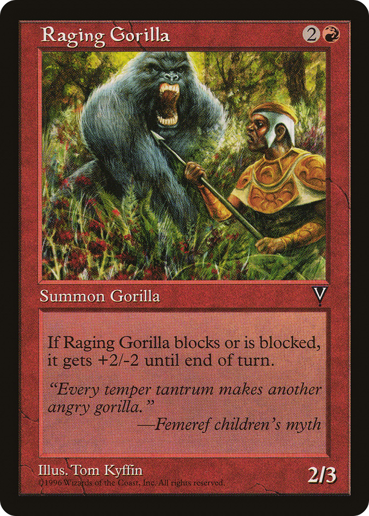 Raging Gorilla (VIS-090) - Visions - Premium MTG Single from Wizards of the Coast - Just $0.25! Shop now at Game Crave Tournament Store