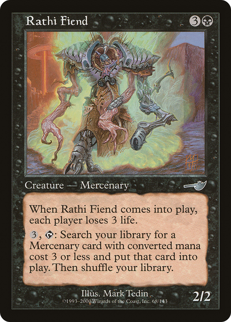 Rathi Fiend (NEM-068) - Nemesis Foil - Premium MTG Single from Wizards of the Coast - Just $3.58! Shop now at Game Crave Tournament Store