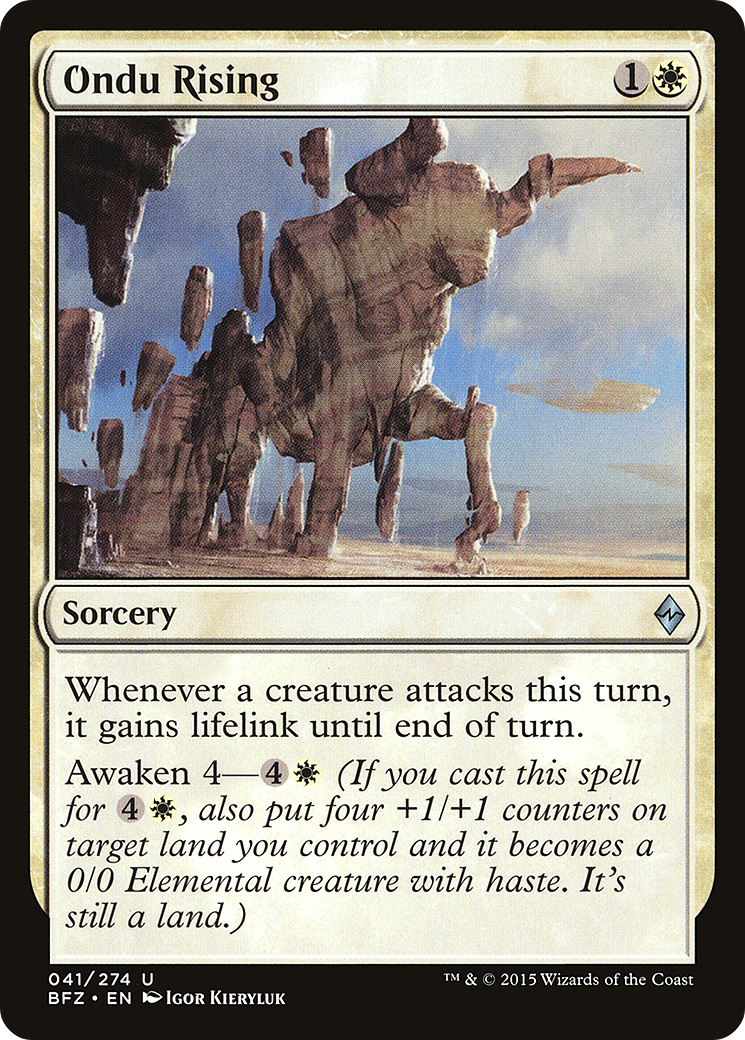 Ondu Rising (BFZ-041) - Battle for Zendikar - Premium MTG Single from Wizards of the Coast - Just $0.25! Shop now at Game Crave Tournament Store