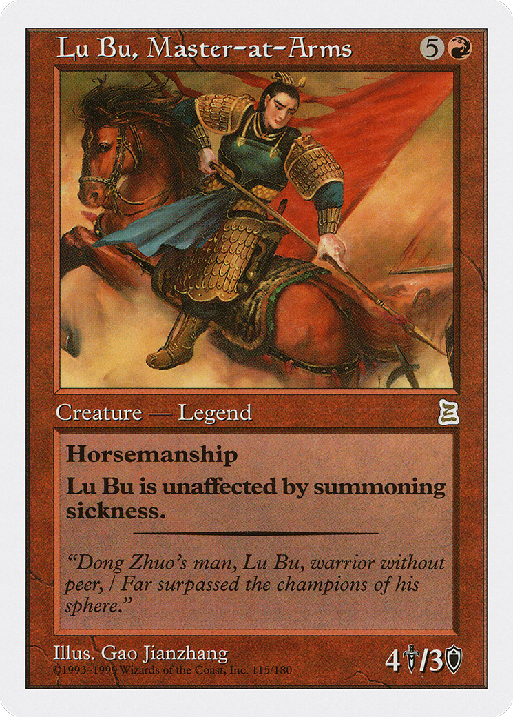 Lu Bu, Master-at-Arms (PTK-115) - Portal Three Kingdoms - Premium MTG Single from Wizards of the Coast - Just $55.06! Shop now at Game Crave Tournament Store