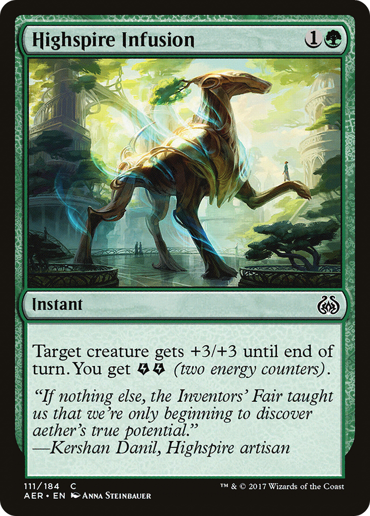 Highspire Infusion (AER-111) - Aether Revolt - Premium MTG Single from Wizards of the Coast - Just $0.08! Shop now at Game Crave Tournament Store