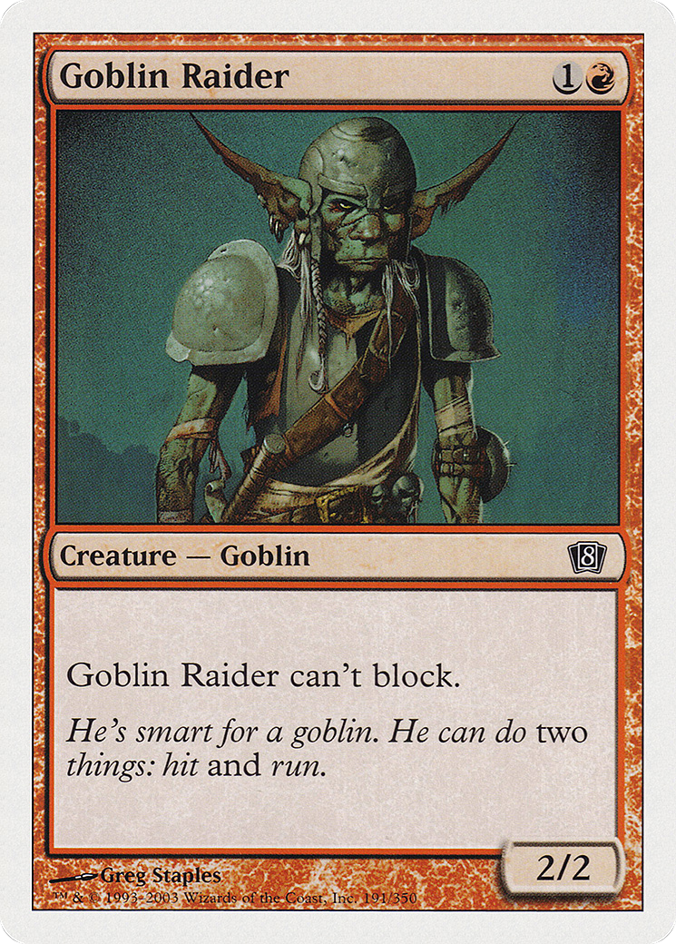 Goblin Raider (8ED-191) - Eighth Edition - Premium MTG Single from Wizards of the Coast - Just $0.08! Shop now at Game Crave Tournament Store