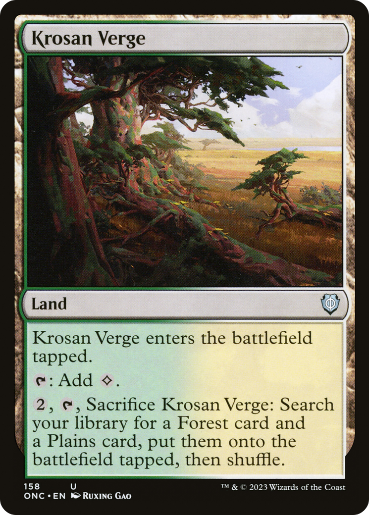 Krosan Verge (ONC-158) - Phyrexia: All Will Be One Commander - Premium MTG Single from Wizards of the Coast - Just $0.25! Shop now at Game Crave Tournament Store