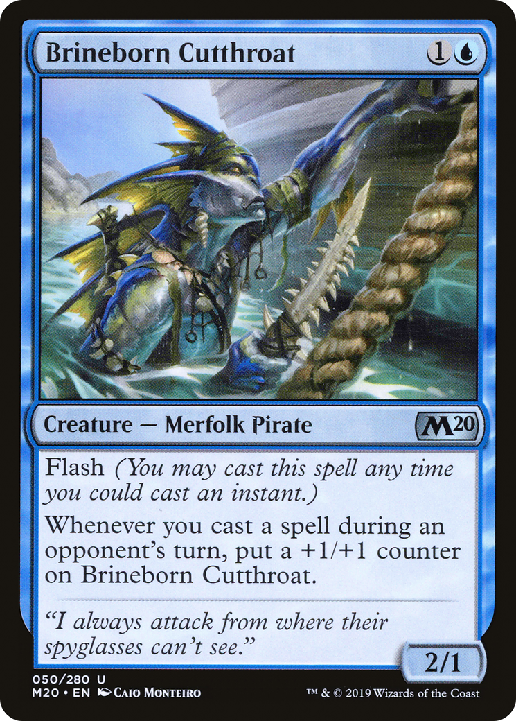 Brineborn Cutthroat (M20-050) - Core Set 2020 Foil - Premium MTG Single from Wizards of the Coast - Just $0.19! Shop now at Game Crave Tournament Store