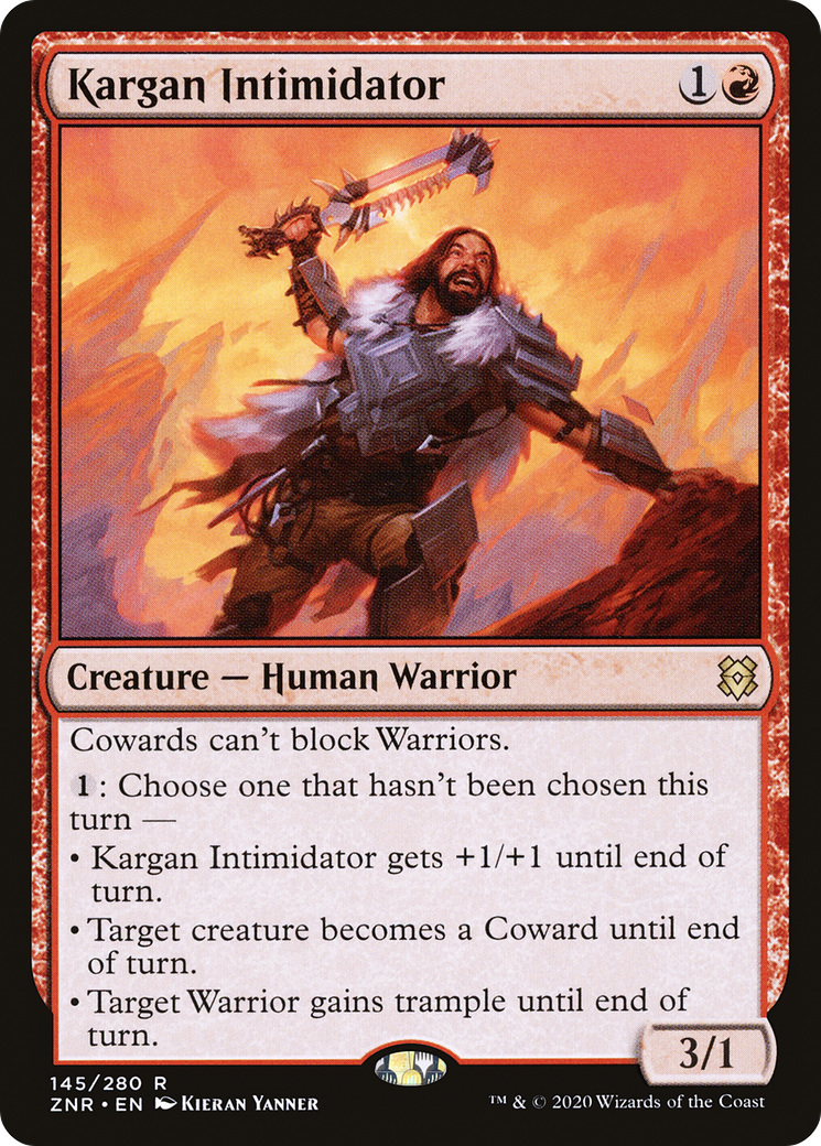 Kargan Intimidator (ZNR-145) - Zendikar Rising - Premium MTG Single from Wizards of the Coast - Just $0.08! Shop now at Game Crave Tournament Store