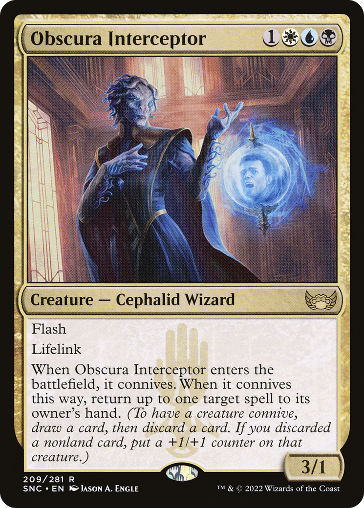 Obscura Interceptor (SNC-209) - Streets of New Capenna - Premium MTG Single from Wizards of the Coast - Just $0.08! Shop now at Game Crave Tournament Store