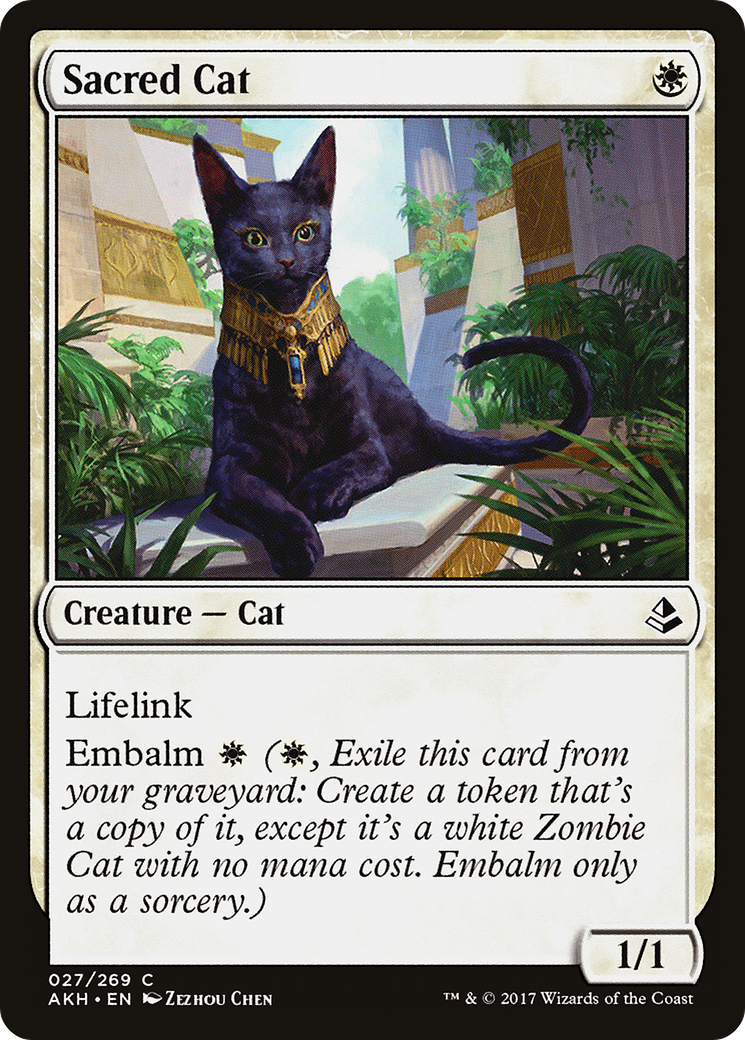 Sacred Cat (AKH-027) - Amonkhet Foil - Premium MTG Single from Wizards of the Coast - Just $2.11! Shop now at Game Crave Tournament Store