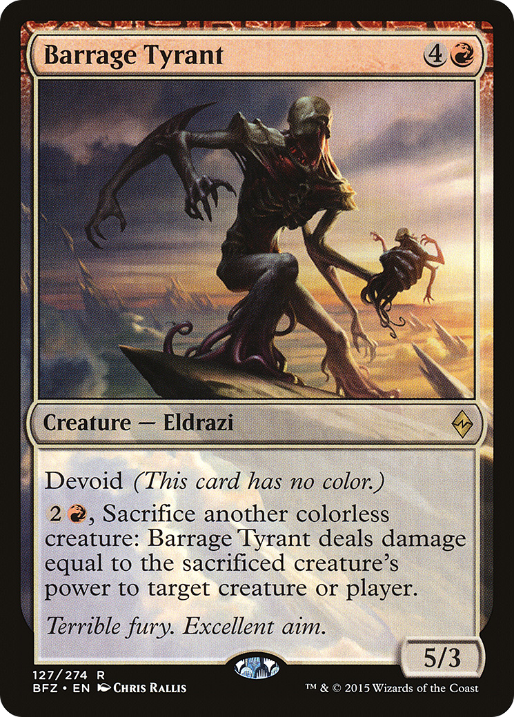 Barrage Tyrant (BFZ-127) - Battle for Zendikar: (devoid) Foil - Premium MTG Single from Wizards of the Coast - Just $0.45! Shop now at Game Crave Tournament Store