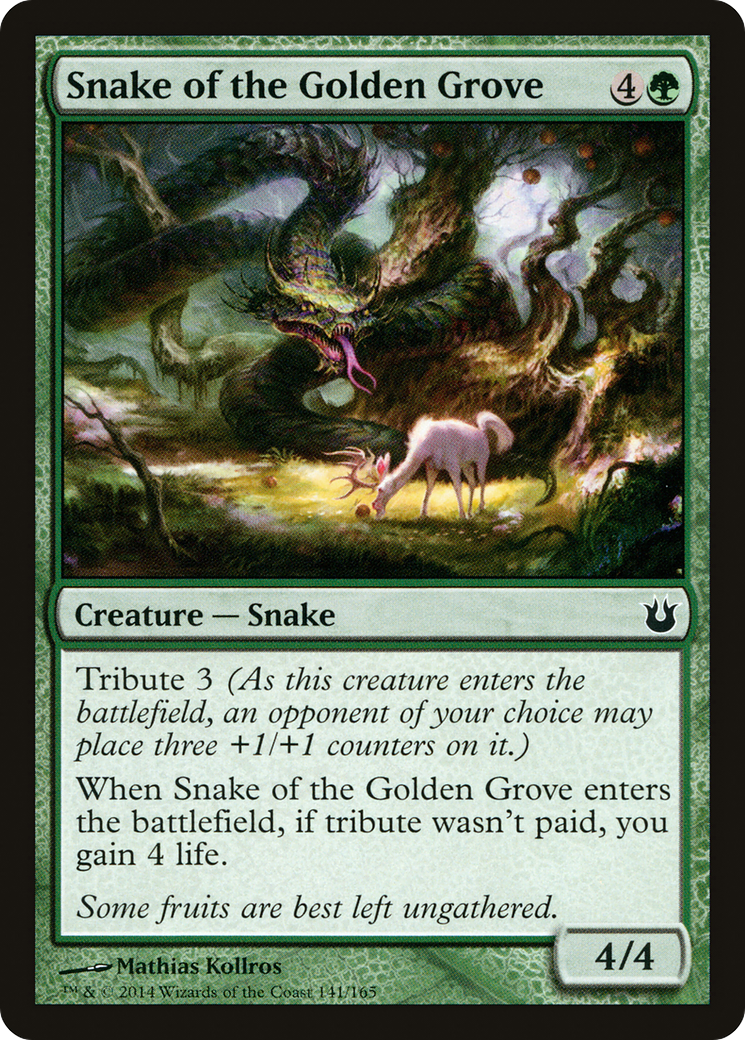 Snake of the Golden Grove (BNG-141) - Born of the Gods Foil - Premium MTG Single from Wizards of the Coast - Just $0.33! Shop now at Game Crave Tournament Store