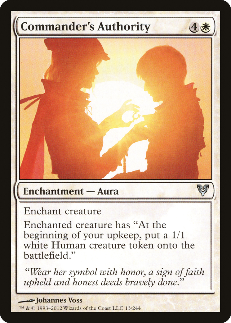 Commander's Authority (AVR-013) - Avacyn Restored - Premium MTG Single from Wizards of the Coast - Just $0.25! Shop now at Game Crave Tournament Store