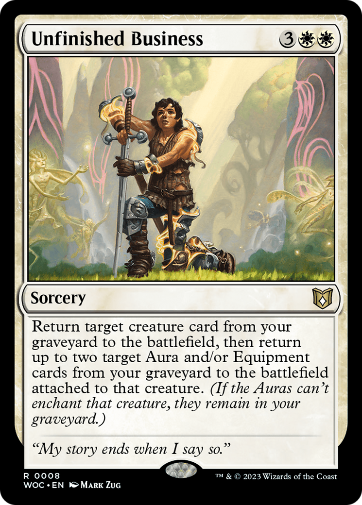 Unfinished Business (WOC-008) - Wilds of Eldraine Commander - Premium MTG Single from Wizards of the Coast - Just $0.15! Shop now at Game Crave Tournament Store