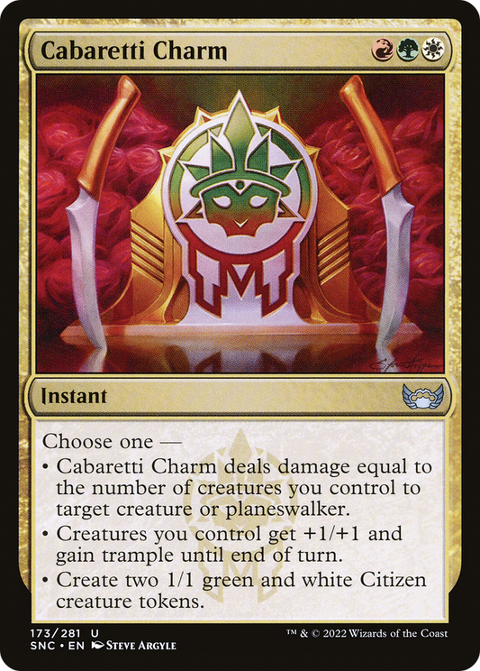 Cabaretti Charm (SNC-173) - Streets of New Capenna - Premium MTG Single from Wizards of the Coast - Just $0.08! Shop now at Game Crave Tournament Store