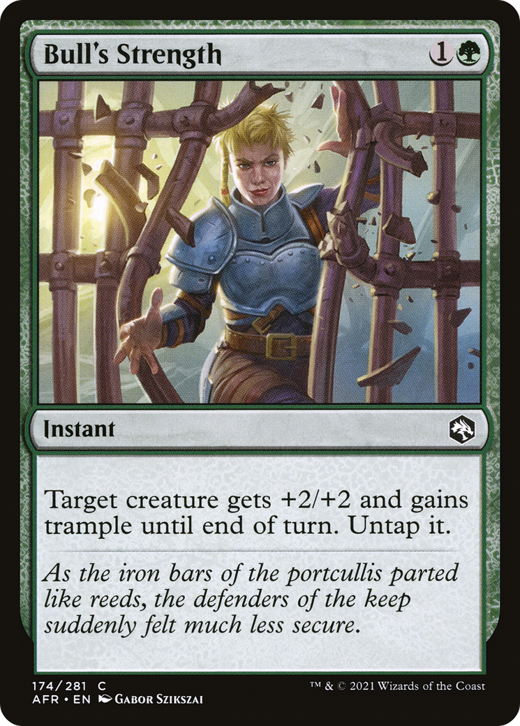 Bull's Strength (AFR-174) - Adventures in the Forgotten Realms Foil - Premium MTG Single from Wizards of the Coast - Just $0.08! Shop now at Game Crave Tournament Store