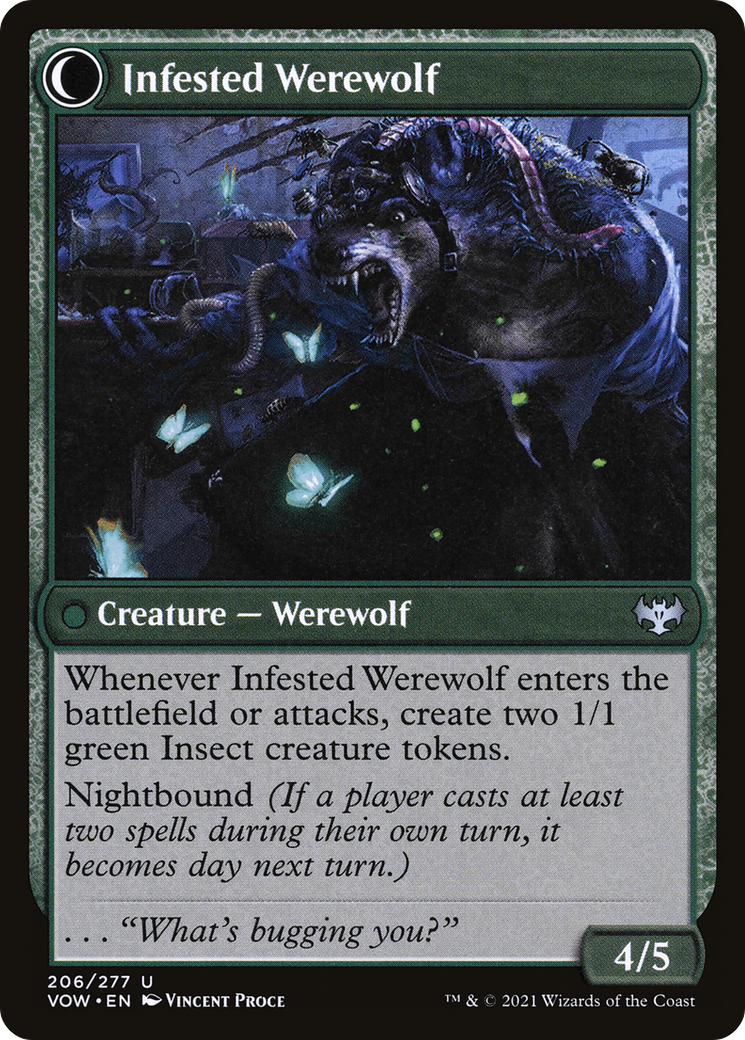 Infestation Expert // Infested Werewolf (VOW-206) - Innistrad: Crimson Vow: (Double Faced Transform) Foil - Premium MTG Single from Wizards of the Coast - Just $0.08! Shop now at Game Crave Tournament Store