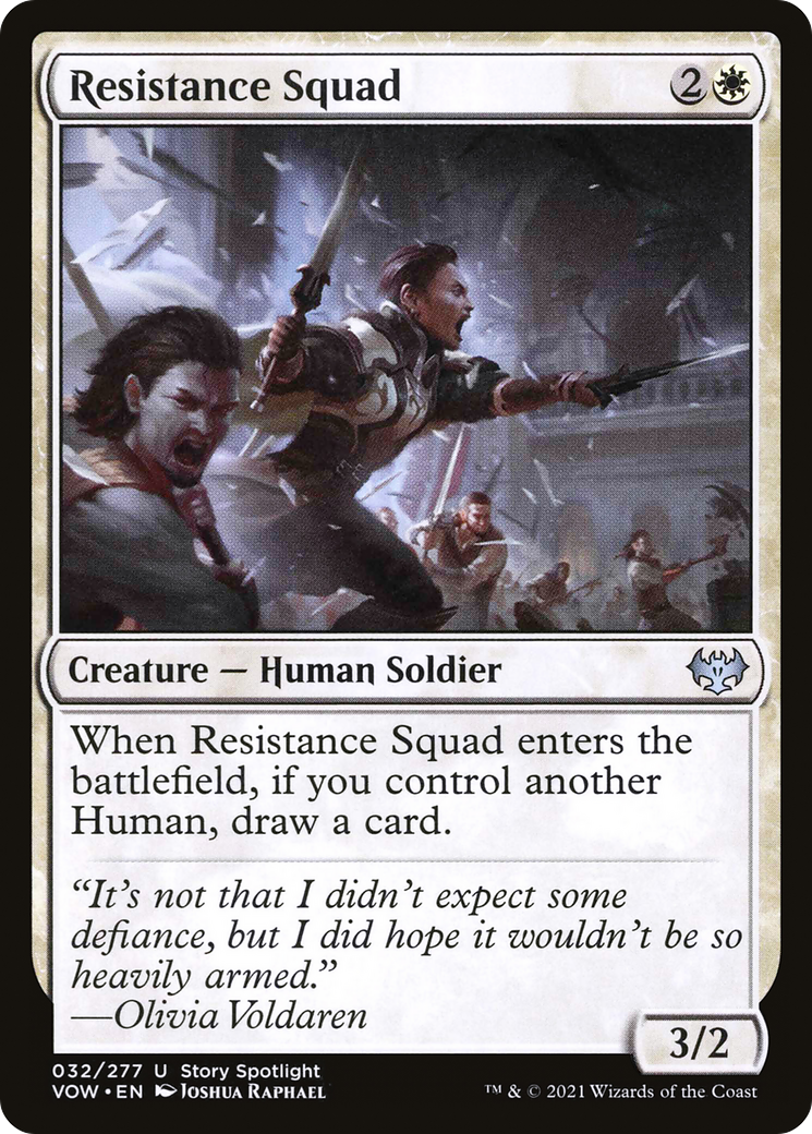 Resistance Squad (VOW-032) - Innistrad: Crimson Vow Foil - Premium MTG Single from Wizards of the Coast - Just $0.08! Shop now at Game Crave Tournament Store