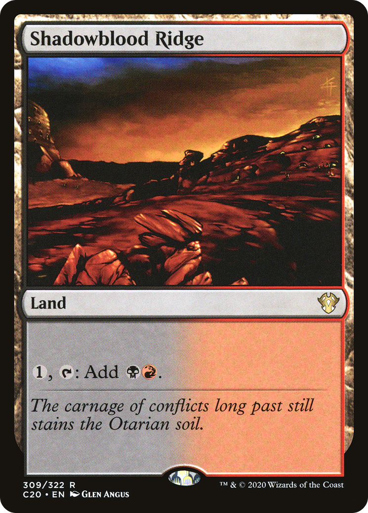Shadowblood Ridge (C20-309) - Commander 2020 - Premium MTG Single from Wizards of the Coast - Just $0.25! Shop now at Game Crave Tournament Store